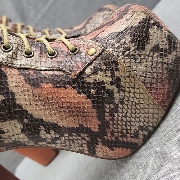 Jeffrey Campbell Lita Snake Print Boot -  Platform, Tall Heel, Women's SZ 39 - Picture 11 of 13